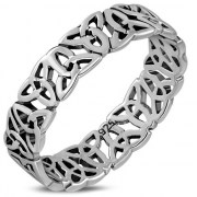 All round, Plain Celtic Trinity Knot Silver Ring, rp816